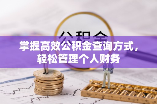 岐山掌握高效公积金查询方式，轻松管理个人财务