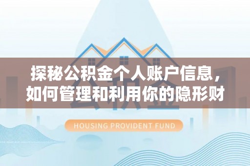 岐山探秘公积金个人账户信息，如何管理和利用你的隐形财富