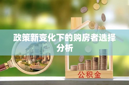 岐山政策新变化下的购房者选择分析