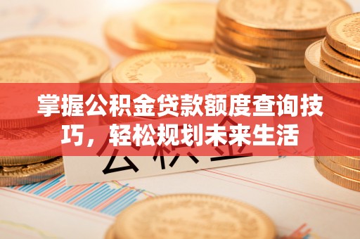 岐山掌握公积金贷款额度查询技巧，轻松规划未来生活